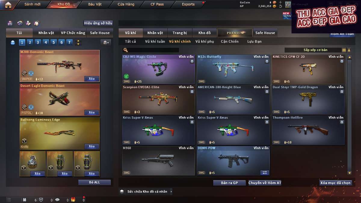 shop acc cf uy tin gia re
